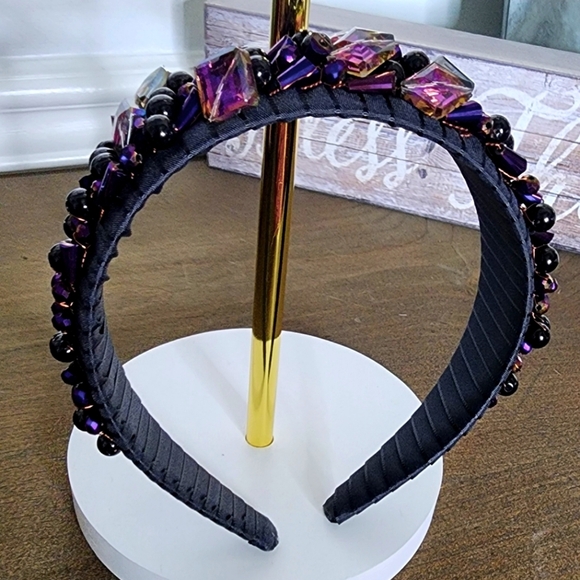 Kirbi Leigh Boutique Accessories - Black and Purple Embellished Hair Accessory